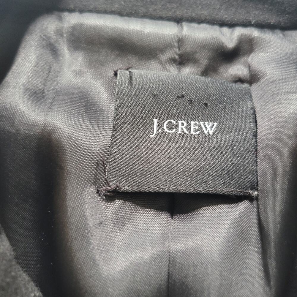 J. Crew Size est 6 Women's Black Double Breasted Short Length Gray Wool Pea Coat - Picture 9 of 10